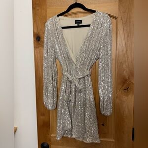 Festive gold sequin dress